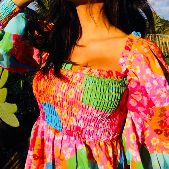 🆕✨ SPELL FREDA LOLLY 🍭 SHIRRED DRESS - Picture 3 of 8